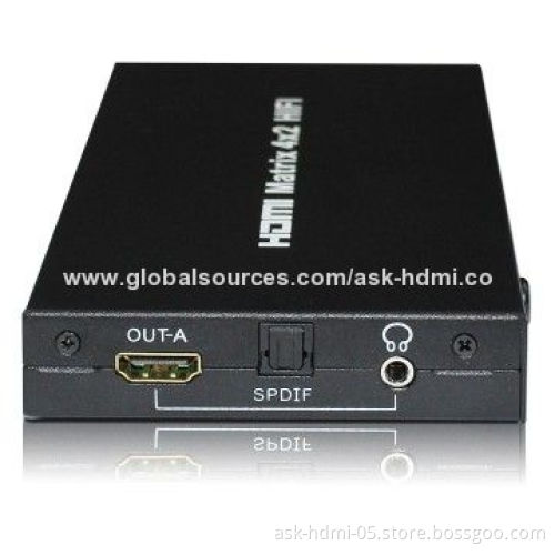 HDMI 4x2 Matrix with Extra Audio IR, Supports Signal Retiming